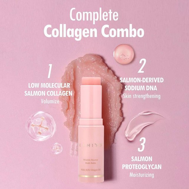 PDRN Pink Collagen Multi Balm Stick Volume Firming Moisturizing for Face Eye Cream Neck Cream Makeup Base Smile Lines Face Care