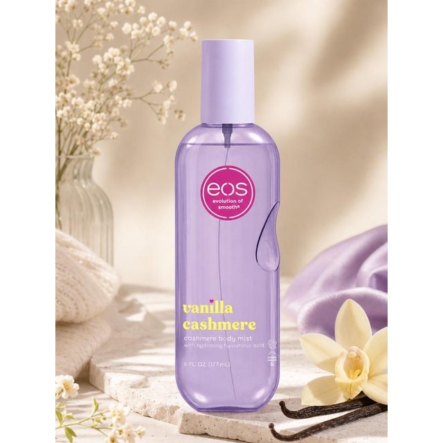 Eos Vanilla Cashmere Scented Body Mist 6 FL oz Deep Moisturizing Refreshing Body Spray Soft Gentle Fragrance For All Day Wear