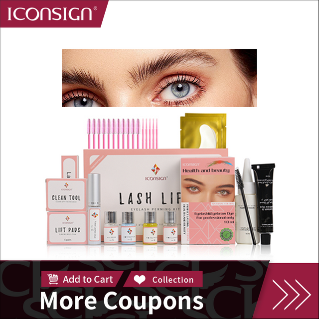 ICONSIGN – Kit de levage de cils, Version améliorée et Kit de teinte de teinture pour sourcils, Mascara de teinture pour sourcils, outils de maquillage pour les yeux, livraison directe