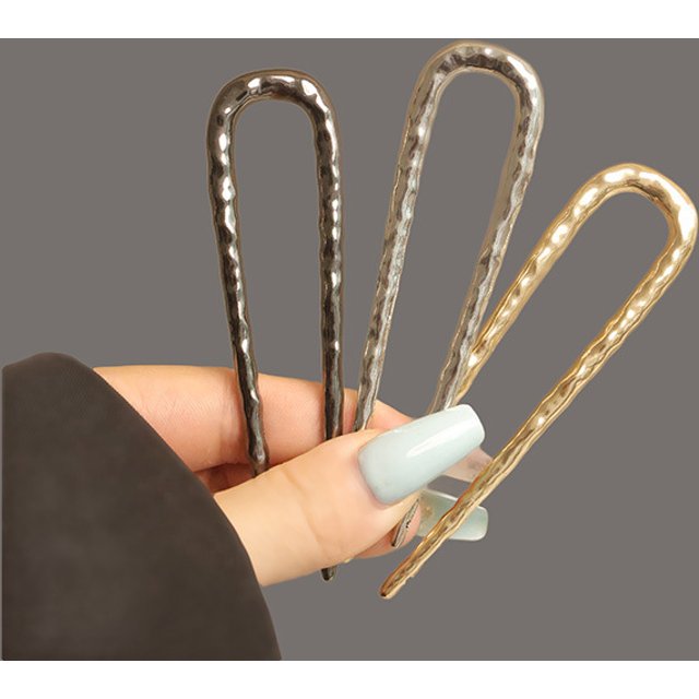 Fourchettes à cheveux en forme de U en alliage métallique, motif de marteau créatif, épingles à cheveux simples, accessoires de chignon élégants, couvre-chef pour femme