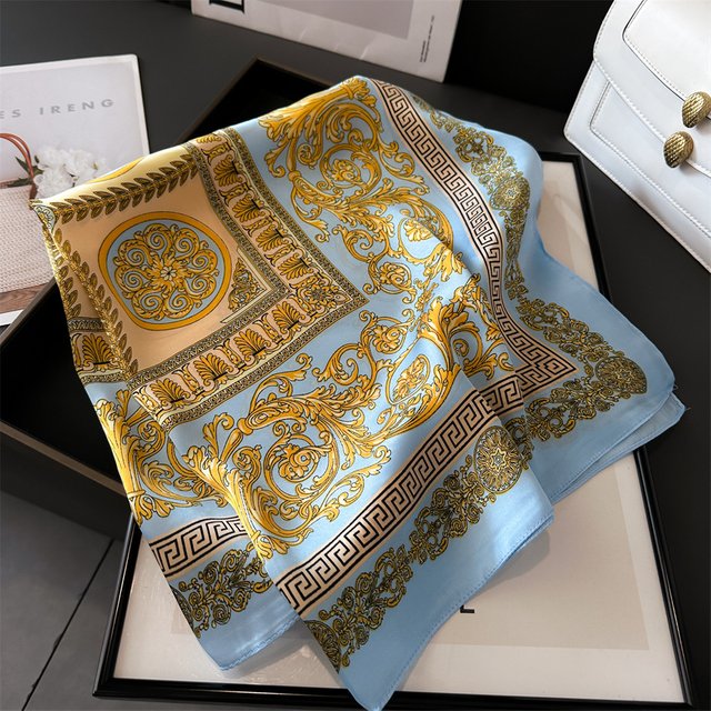 New Four Seasons Fashion Print Silk Square Scarf 70x70cm Fashionable Four Seasons Headband Luxury Sunscreen Shawl Bandannas