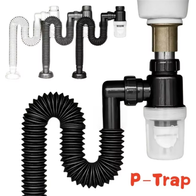 P-Trap Kitchen Sink Deodorant Set Launch Pipeline Deodorizing Filter Sink Strainer Hose Drain Pipe Plumbing Kitchen Accessories