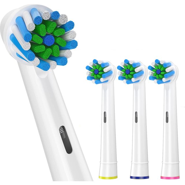 4 Toothbrush Heads, Compatible with Braun Oral-B Electric Toothbrush, Replacement Brush Heads for Vitality Pro 1000 2000