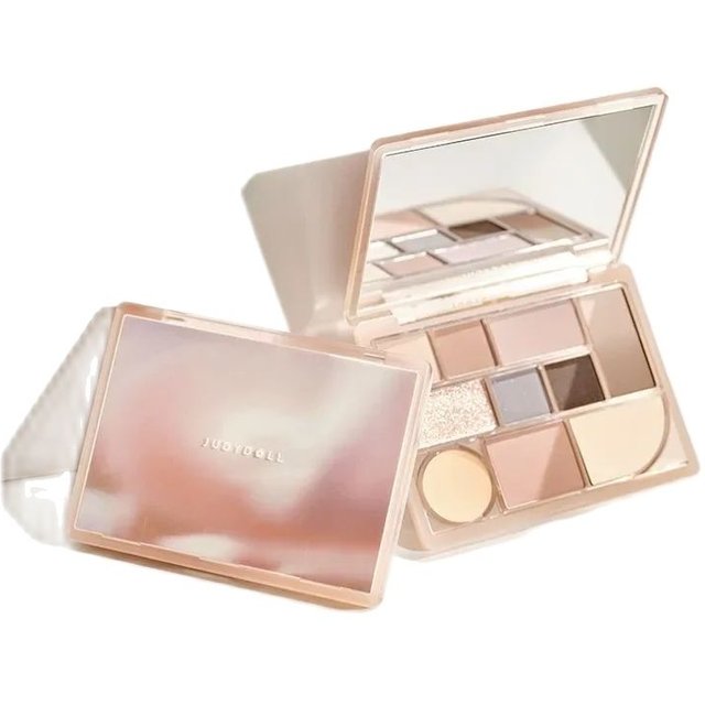 Judydoll 10 Colours Makeup Complexion Palette Eyeshadow Palette Blush Contour Highlighter Bronzer Matte Glitter Power With Brush