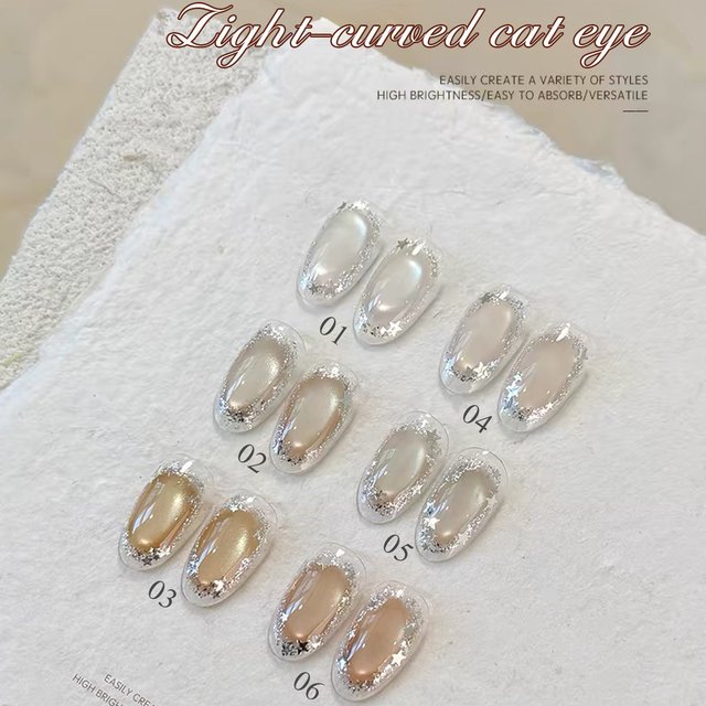 1pcs PSK Moonlight Nocturne Cat Eye Gel Nail Polish Popular Whitening Ice Transparent Nude Color Maillard Glass Bead Nail Art