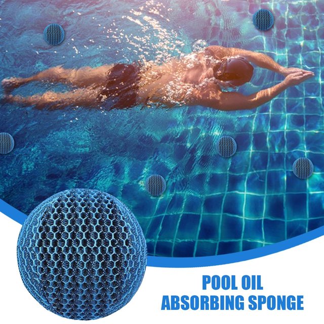 Hot Tub Scum Absorber Oil Absorbing Sponge Skimmer Balls Reusable Spa and Pool Cleaner Sunscreen Remover Skimmer Scum Ball