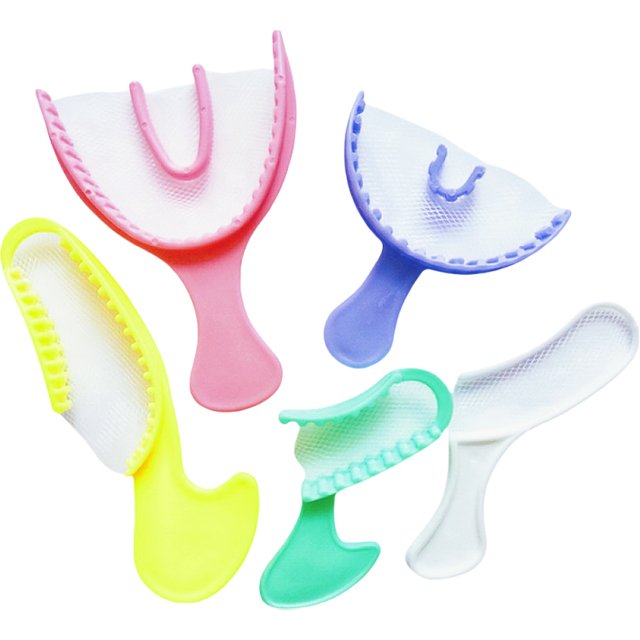 Dental Bite Registration Trays Impression Tray Mold with Net Disposable Plastic Teeth Holder Dentist Oral Care Tools Colorful