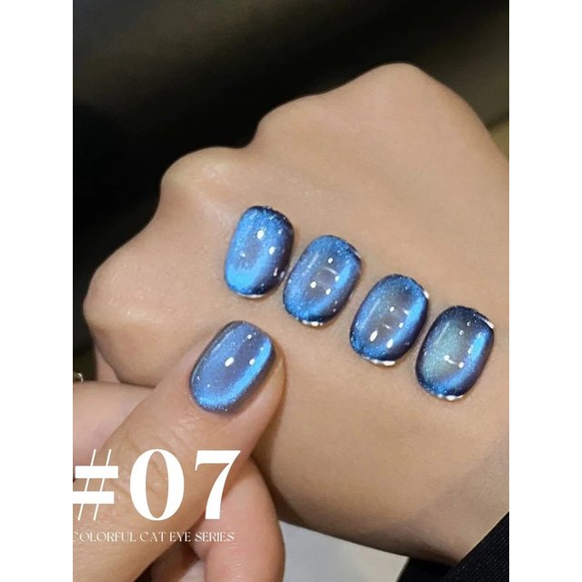 MIANEL 12ML 1-10pcs 2025 New Blue Glass Bead Cat Eye Gel Nail Polish Crystal Nail Polish Blue Nails Green Nails Summer Nails