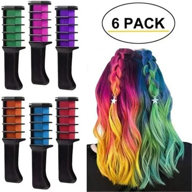 6/1pcs Hair Dye Comb Mascara Design Crayons For Hair Coloring Chalk Temporary Dye Pencil Mini Disposable Professional Hair Dyes
