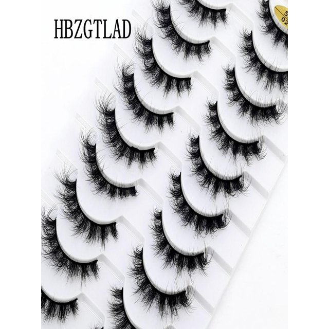 10 Pairs Natural 3d Mink Lashes Soft False Eyelashes Cross Messy Dense Eye Lashes Extension Makeup Faux Cils Maquillaje