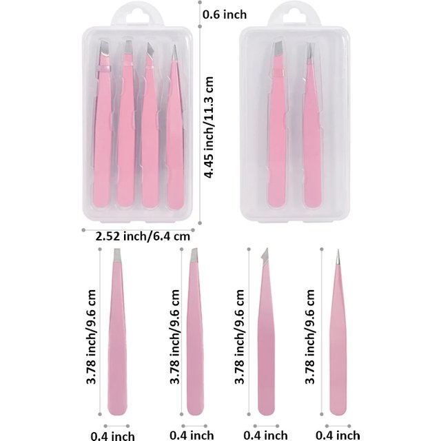 Multifunction 1-4Pcs/Set Eyebrow Tweezers Slanted Stainless Steel Hair Removal Clip For Eyelash Extension Tweezer Makeup Tool