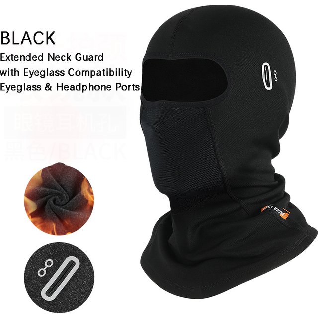 Winter Windproof Thermal Balaclava with Eyeglass Port Extended Coverage Warm Face Mask Helmet Liner for Motorcycle Cycling Ski