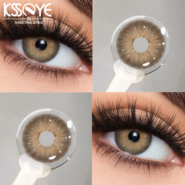 KSSEYE 1 Pair Fashion Natural Colored Contacts Lenses for Eyes Brown Beautiful Pupils Cosmetic Green Contacts Blue Myopia Lenses