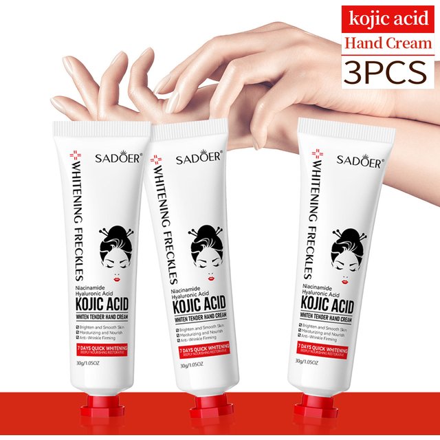 3pcs Kojic Acid Whitening And Moisturizing Hand Cream, Suitable For Carrying Around In Autumn And Winter To Prevent Dry Skin