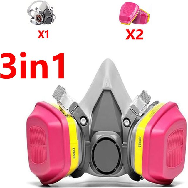 Brand new 6200 dust mask with goggles, chemical gas filter, spray paint, organic vapor, safe operation, half face mask