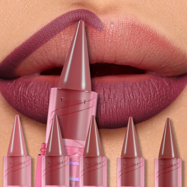 15-Colors Sexy Red Pink Lipstick Pen Matte Contour Tint Lip Stick Long Lasting Lip Liner Pen Korean Makeup Gifts Lip Glaze