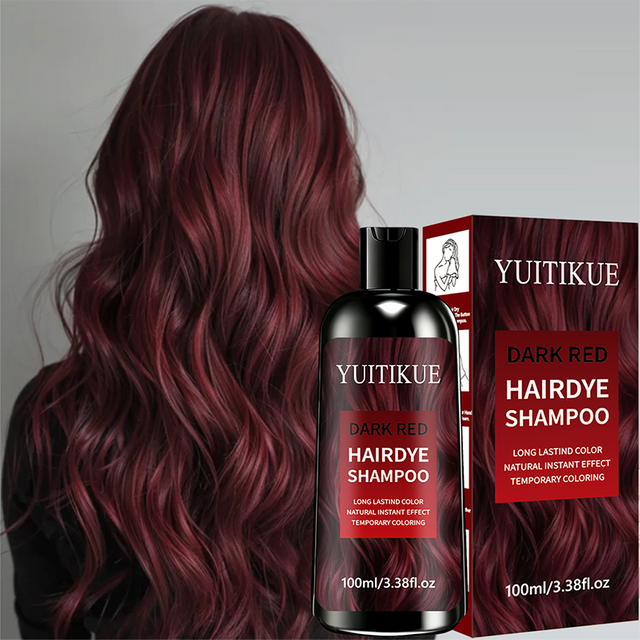 Dark Red Hair Dye Shampoo 100ml Long Lasting Natural Instant Effect Temporary Coloring Hair Care Shampoo