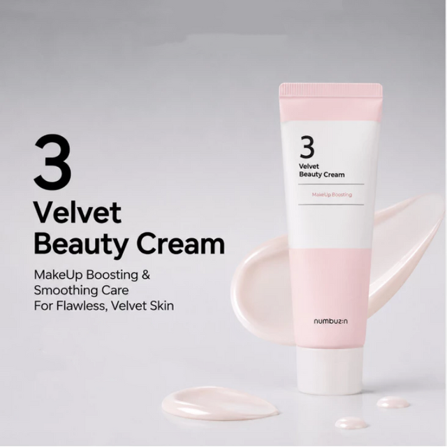 Korean No.3 Velvet Beauty Cream Hydration,Textured Skin,Niacinamide Makeup Prep, Primer Cream,Smooth Skin Beauty Products