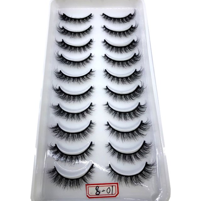 AMSDCN Artificial Mink Short Natural Dramatic False Eyelashes Short Eyelashes 10 Pairs of 3D Eyelash Makeup False Eyelashes