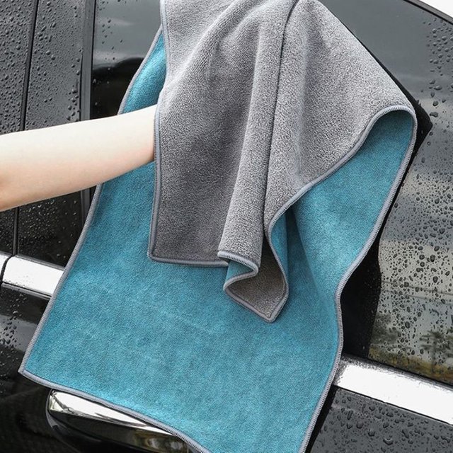 Microfiber Cleaning Towel Thicken Soft Drying Cloth Car Body Washing Towels Double Layer Clean Rags Car Accessories
