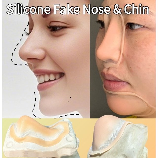 Reusable Silicone Gel Fake Nose & Chin Makeup Kit Natural Effect Cosplay Makeup Special Effects Kit Professional Makeup Kit