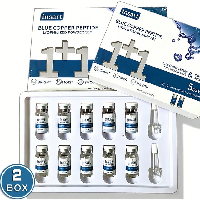 2 Box Blue Copper Serum Anti-Wrinkle Smooth Skin Whitening Serum Snail Essence Tender Skin Care