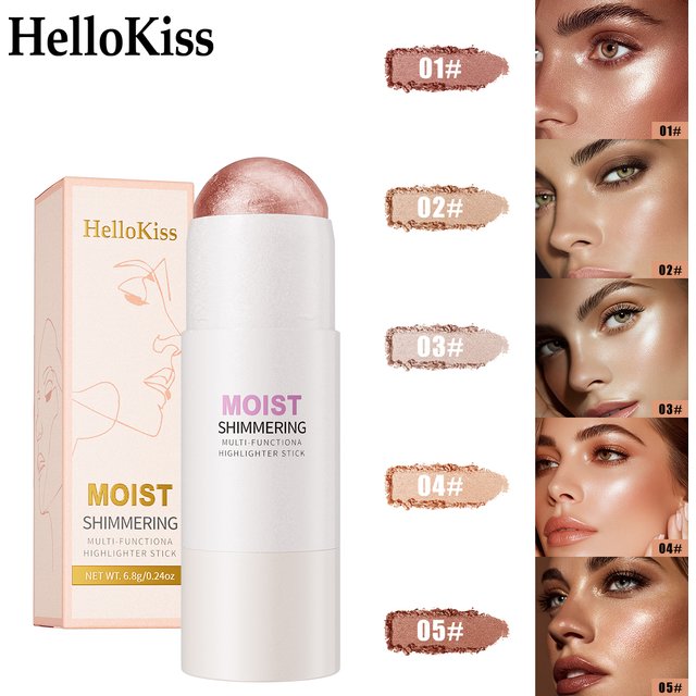 5 Colors Water Light High Gloss Stick Bronzer Shimmer Highlighter Blush Waterproof Face Contour Brighten Stereo Facial Makeup