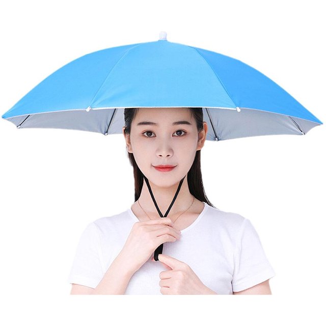 Rain Umbrella Hat Head-mounted UV Protection Sunscreen Foldable Sun Shade Waterproof Fishing Headwear Cap Beach Head Hats