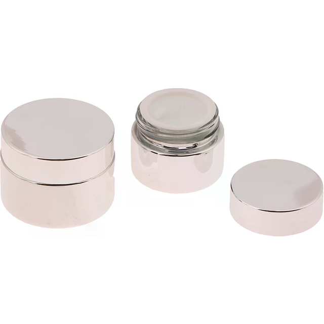 Pot cosmétique de voyage, pot à crème visage en verre 5-50g, pot à crème argenté, récipient cosmétique vide, pot à colle à ongles