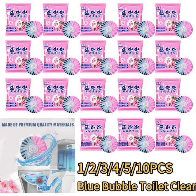 Désodorisant WC Bleu Effervescent – Nettoyant et Désodorisant pour Cuvette, Parfum Frais, Outil Domestique pour Toilettes