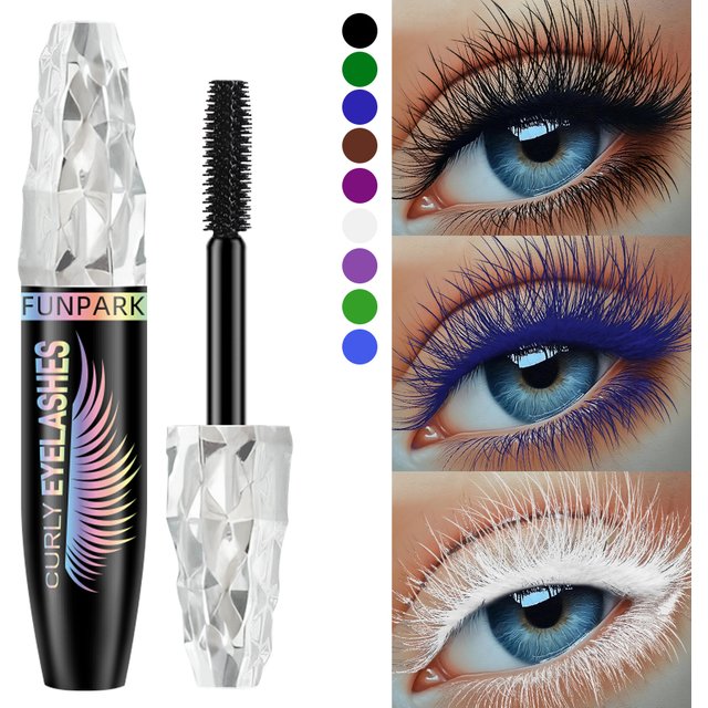 9 Colors 5D Mascara with Big Eyes,Strong Waterproof Thickening Lengthening Curling Liquid Fiber Mascara Eyelash Extension Makeup