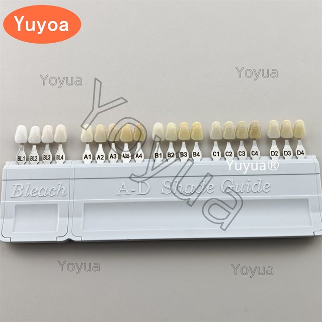 Dental 20Colors Detachable Bleached A-D Shade Guide Bleach Chart 20 Colors Teeth Whitening Based Vita BL1/2/3/4