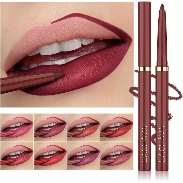 Long Lasting Waterproof Nude Lip Liner Pencil, Matte Smooth High Pigment Retractable Lip Contour Makeup