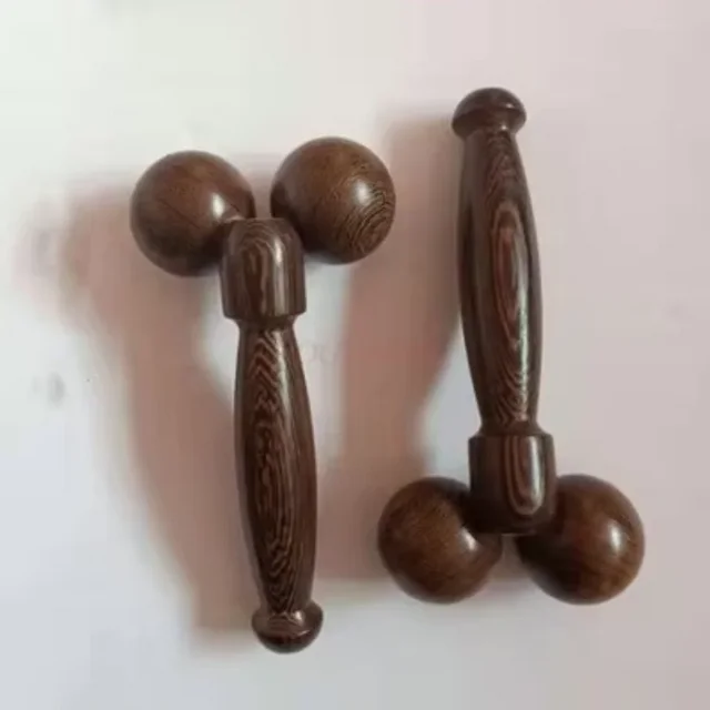 Chicken wing wood double ball manual roller massager facial leg whole body beauty slender face massage baseball wood
