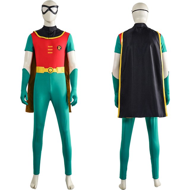 Combinaison de super-héros Teen Titans Robin, combinaison de cosplay, costume d'Halloween, déguisement de mascarade, tenue de fête de carnaval pour hommes