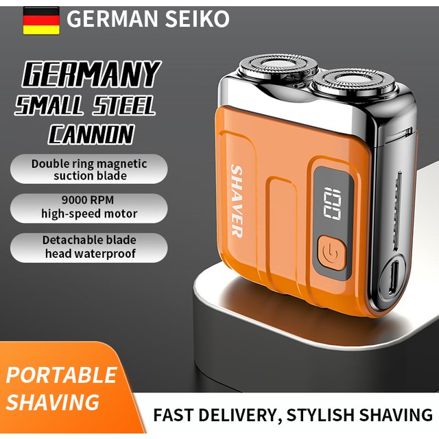 MINI Travel Electric Shaver for men Double Floating Magnetic Blade Head Portable Beard Knife Rechargeable Rotary Electric Razor