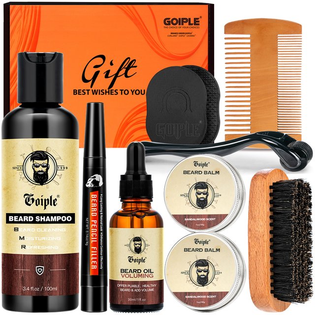 Beard Growth Kit Anti Hair Loss Shampoo Filling Pen Balm Nourish Moisturizer Moustache Volumizing Conditioner Beard Care Product