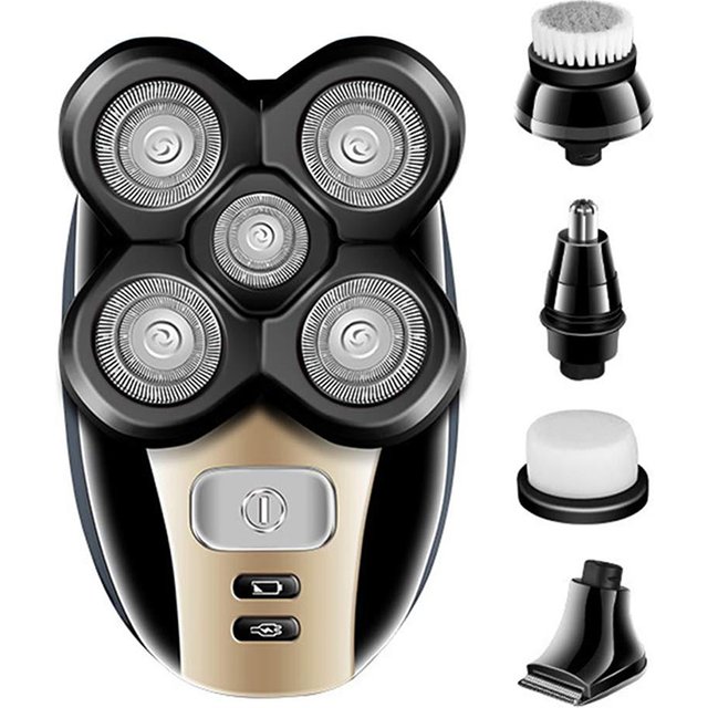 Portable Waterproof Razor 5 in 1 Rotary Razor Beard Clipper Hair Trimmer for men's Beard Facial Shaving Razor