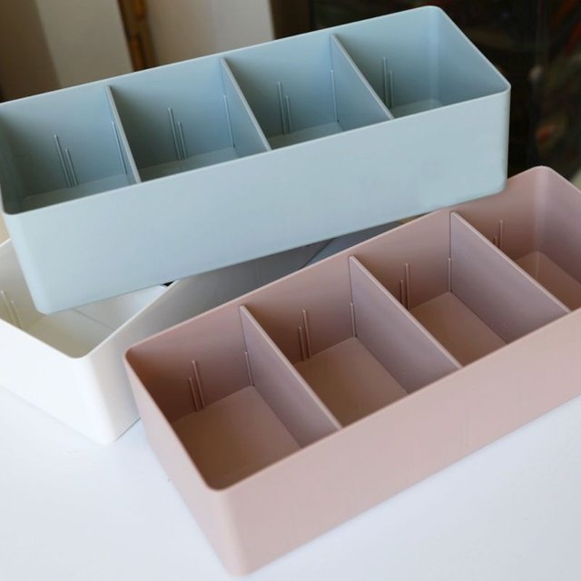 New Plastic Desktop Storage Box Removable Partitions Durable Cosmetic Storage Basket Multipurpose Dressing Box
