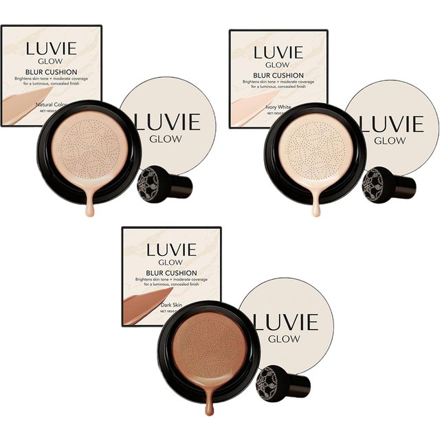 LUVIE GLOW Mushroom Head Air Cushion BB Cream Foundation Cream Face Concealer Moisturizing Waterproof Magic Foundation Makeup