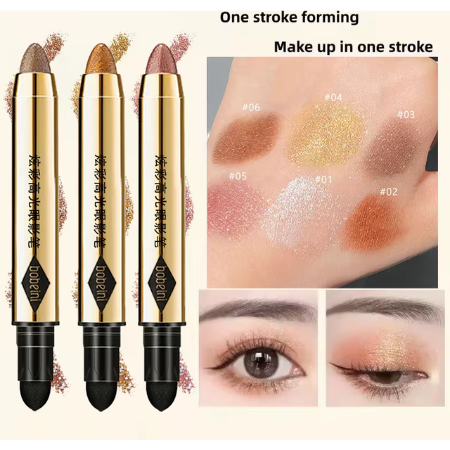 Six-color light-colored eyeliner pen,silk pearl finish,dazzling and eye-catching,long-lasting and not fading easily eye shadow