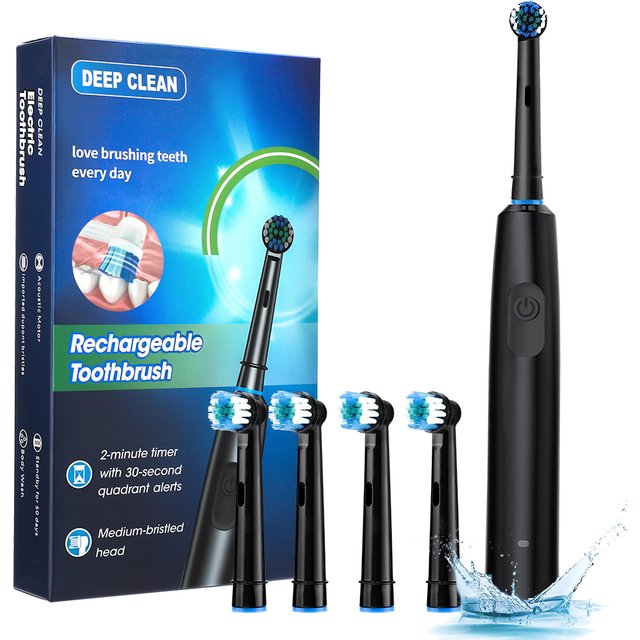 Intelligent Rotating Electric Toothbrush Rechargeable Rotary Brush Compatible with Oral B Replacement Electric Brush Heads