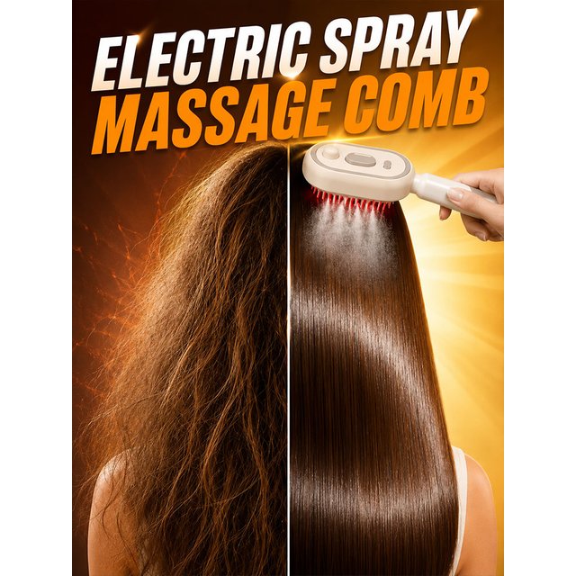 Multifunctional Electric Scalp Massage Comb Anti-Frizz Spray Smoothing Hair Brush Suitable for Home and Outdoor Travel