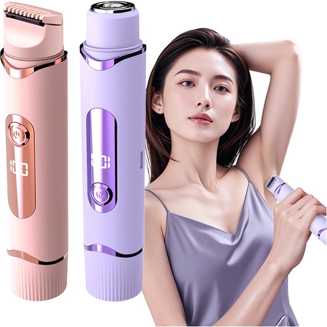 Dual-purpose Female Hair Trimmer 2-IN-1 Electric Shaver & Hair Clipper for women Facial Leg Bikini Body Painless Hair Remover
