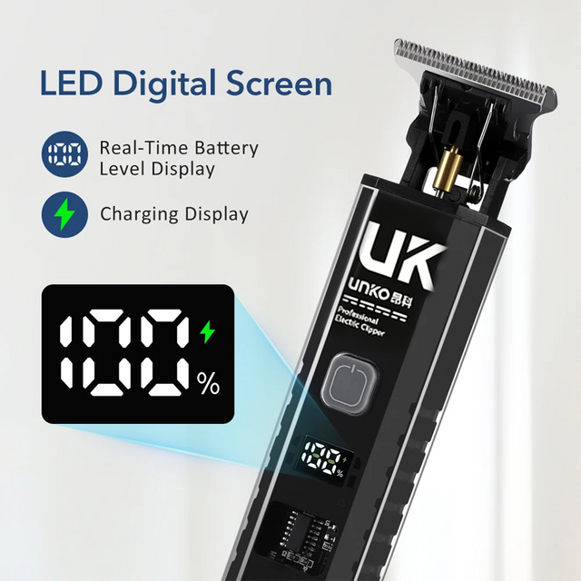 2026 Portable T9 Hair Clipper USB Fast Charging Vintage Metal Body Zero Gapped T Blade Trimmer Men Barber Haircut Shaver Kit