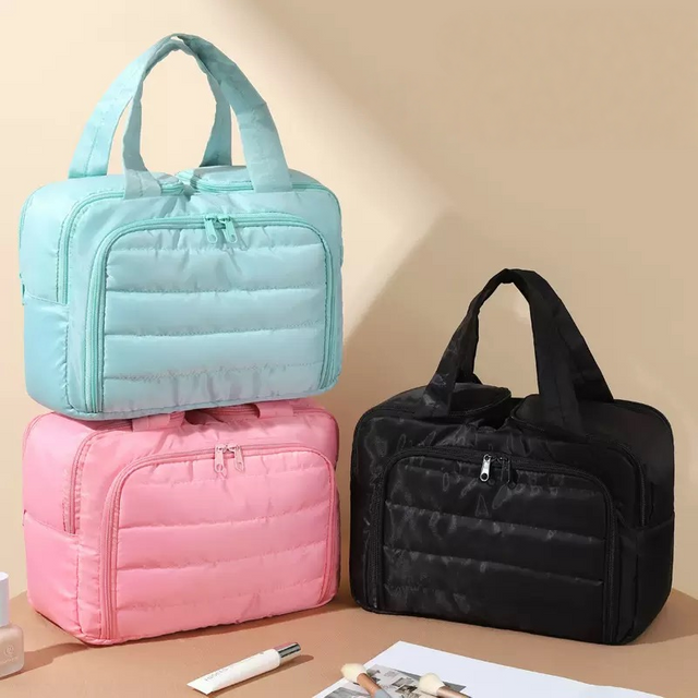 1 PC Large-Capacity Cosmetic Bag, Multi-Compartment Travel Wash Storage Bag, Portable Travel Beauty Storage Bag With Handle