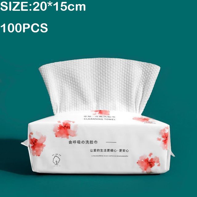 100PC Soft Towel Thickened Cosmetic Cleanser Pearl Pattern Facial Washing Scarf Wash Towel Disposable Face Wash Cotton