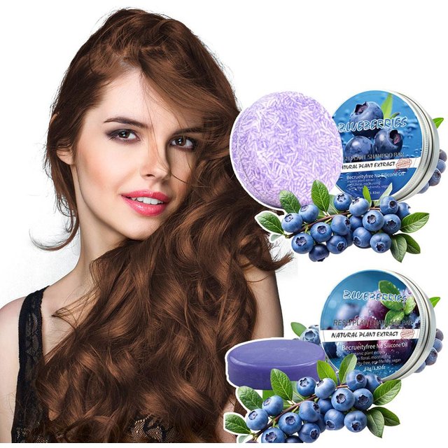Blueberry Shampoo & Hair Conditioner Bar - Plant Essential Oil Soap,Oil Control Volumizing, Silicone-Free for All Hair Types