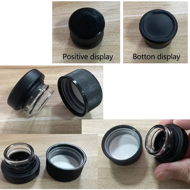 10pcs Glass Jar 3g Security Lock Oil Face Cream Bottles Lip Pot Makeup Container Jars Cosmetic Storage Box Smoking Accessories