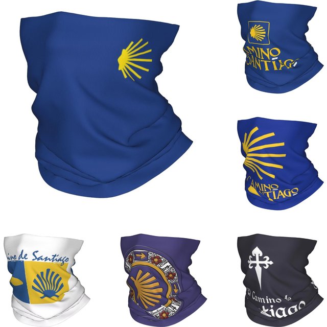 Camino De Santiago Bandana Neck Gaiter Printed Sun Ray Like Face Scarf Multifunctional Face Mask Hiking for men Women Adult
